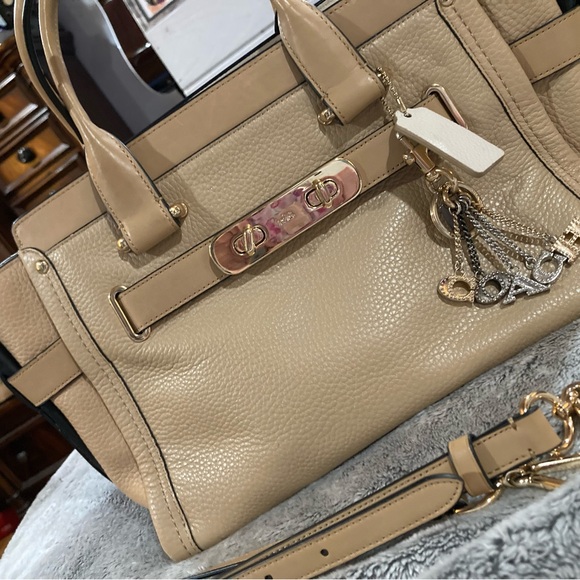 Coach Handbags - Coach 1941 swagger satchel & keychain charm bundle